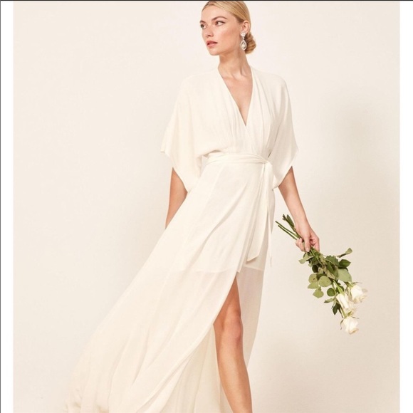 reformation milan dress white